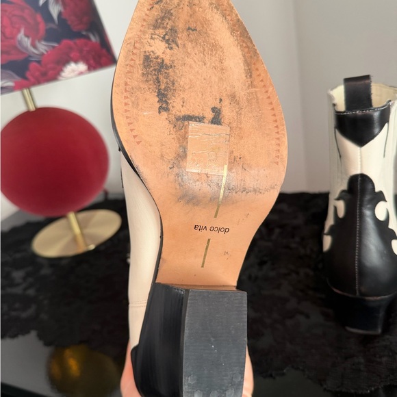 Dolce Vita Black and White western country cowboy Ankle Boots - Picture 7 of 8